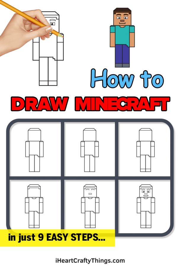 Minecraft Drawing - How To Draw Minecraft Step By Step