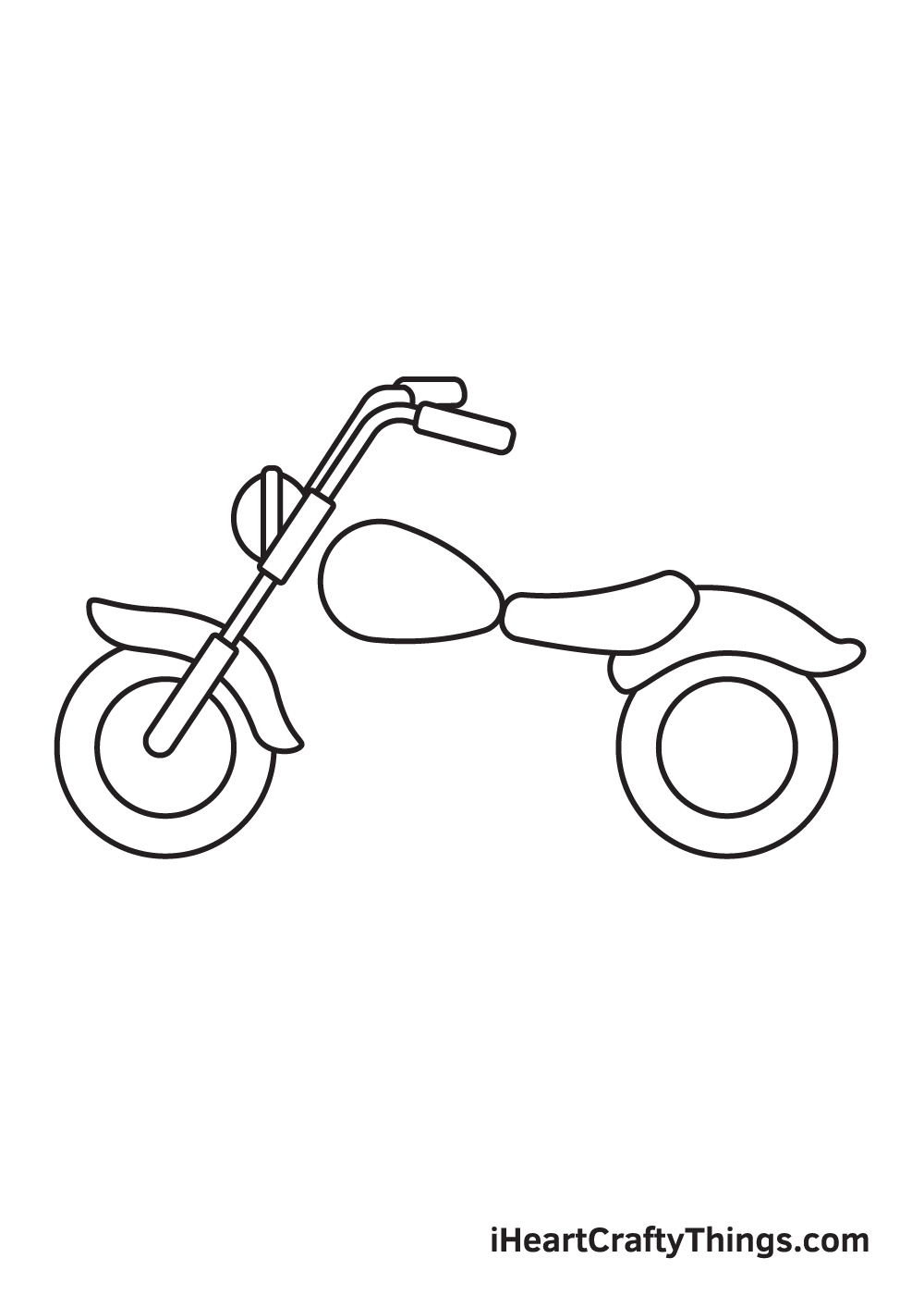 how to draw a motorcycle step by step easy