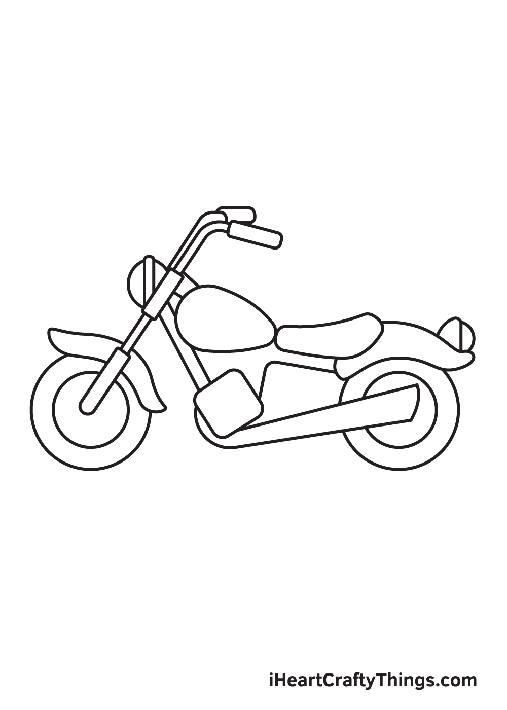 Motorcycle Drawing - How To Draw A Motorcycle Step By Step