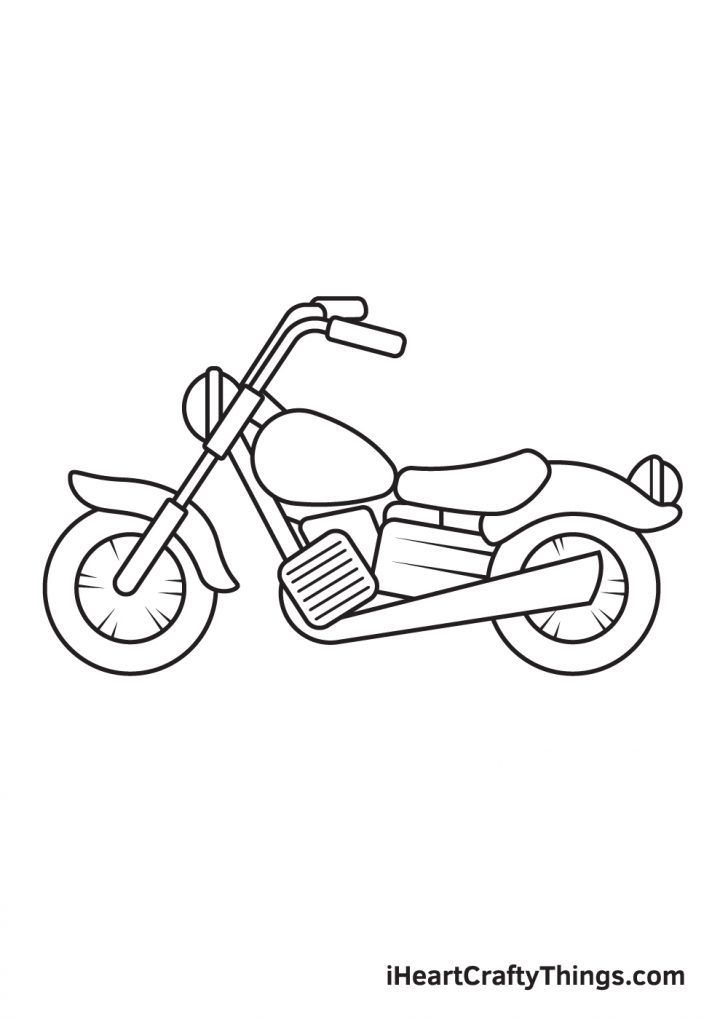 Motorcycle Drawing How To Draw A Motorcycle Step By Step   Motorcycle DRAWING – STEP 9 728x1019 