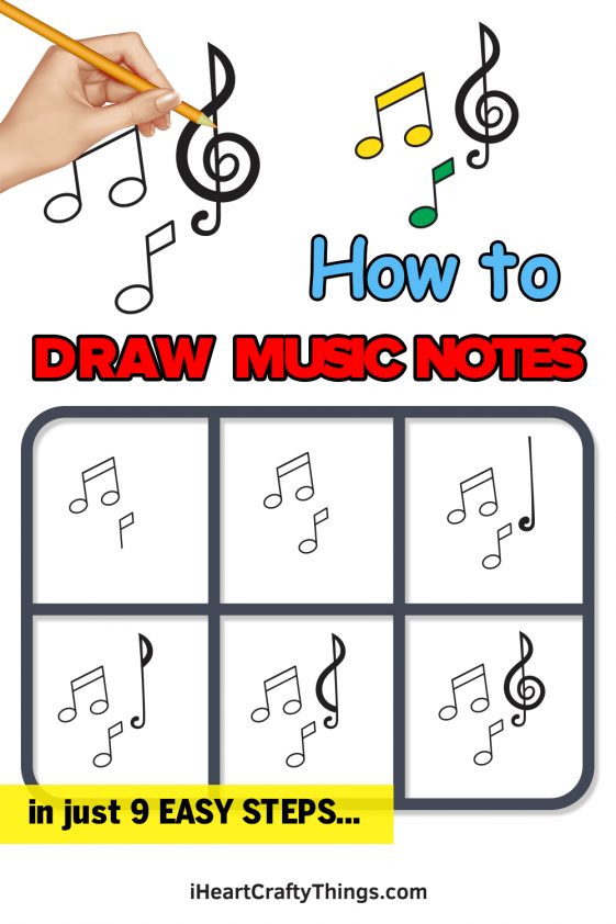 Music Notes Drawing How To Draw Music Notes Step By Step