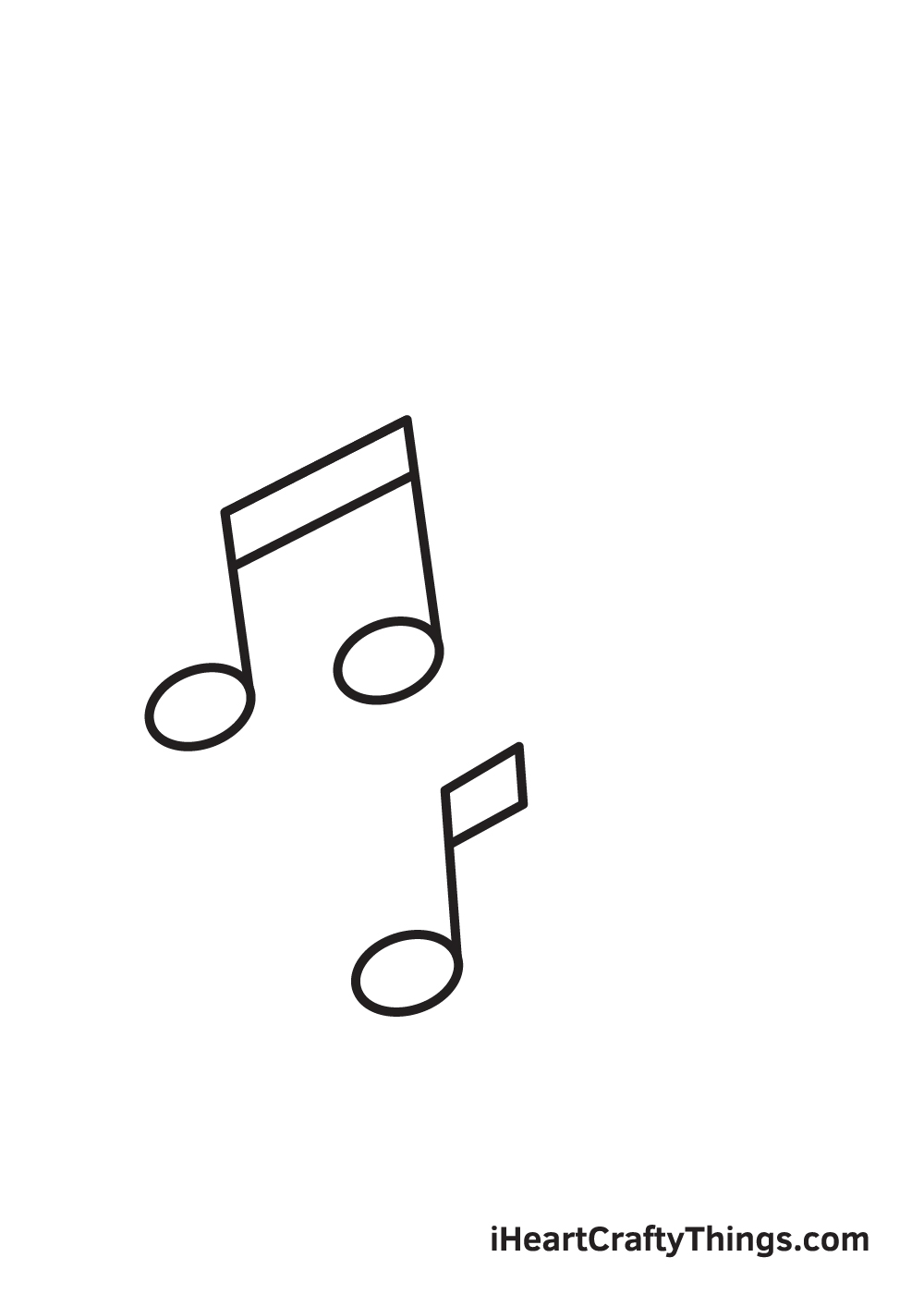 music notes drawing step 5