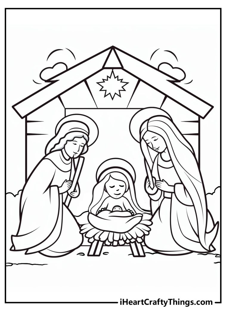 Nativity Coloring Pages (100% Free Printables)