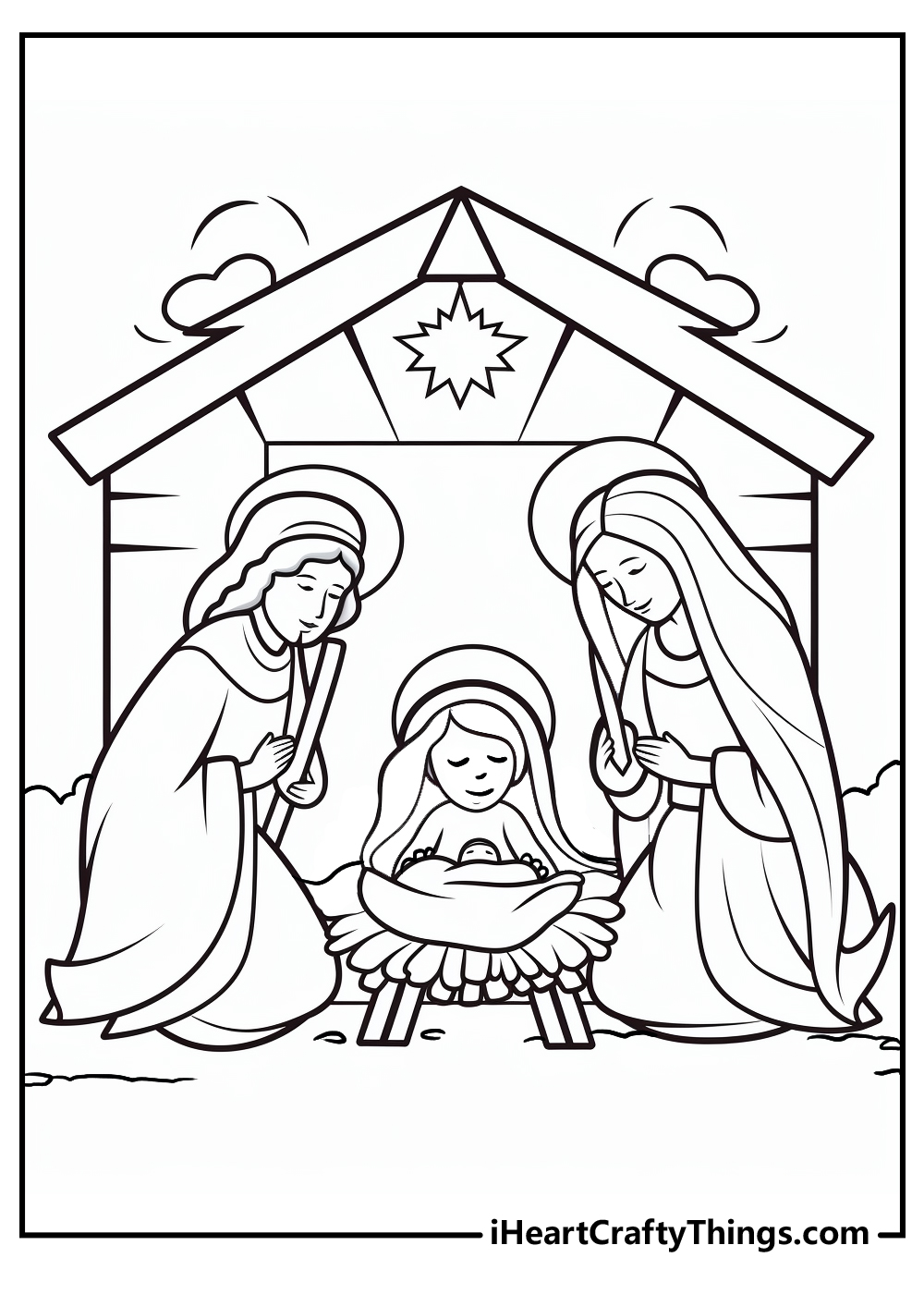 nativity coloring printable