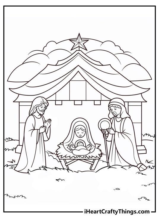 Nativity Coloring Pages (100% Free Printables)