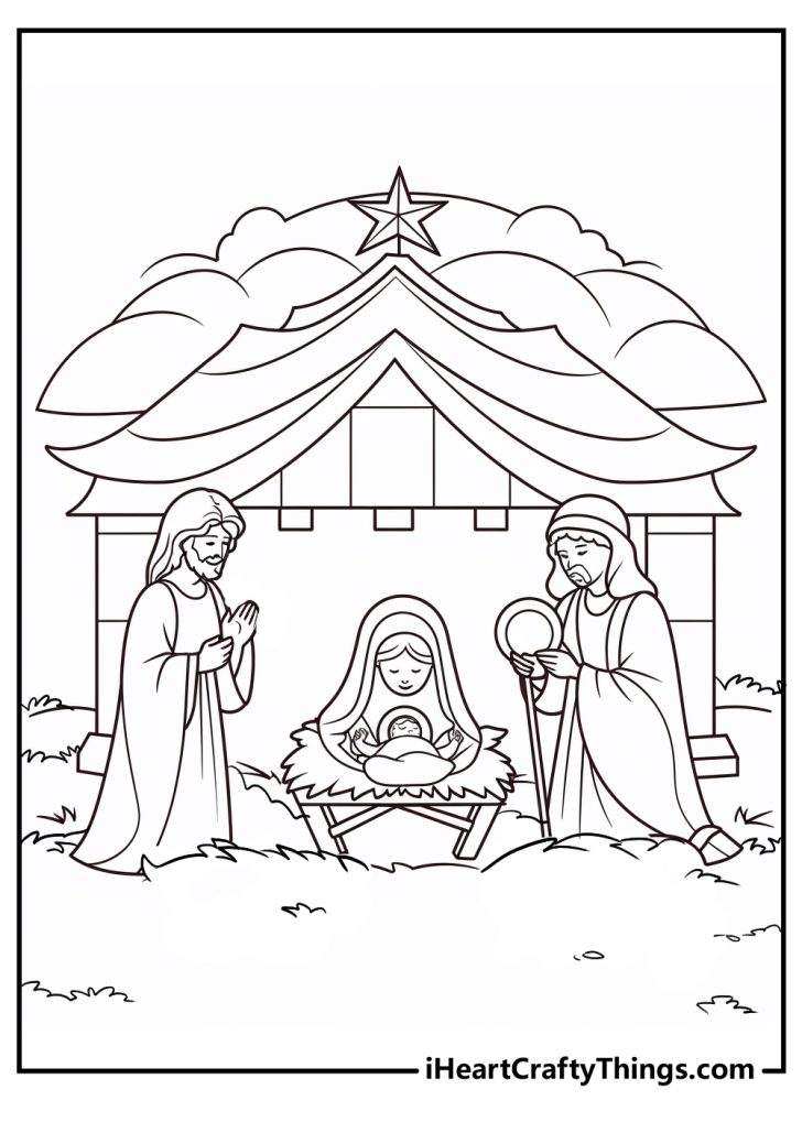 Nativity Coloring Pages (100% Free Printables)