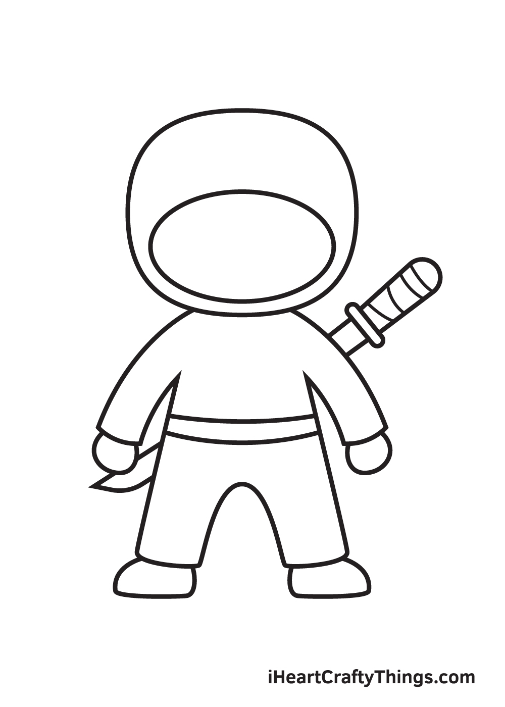 ninja drawing step 7