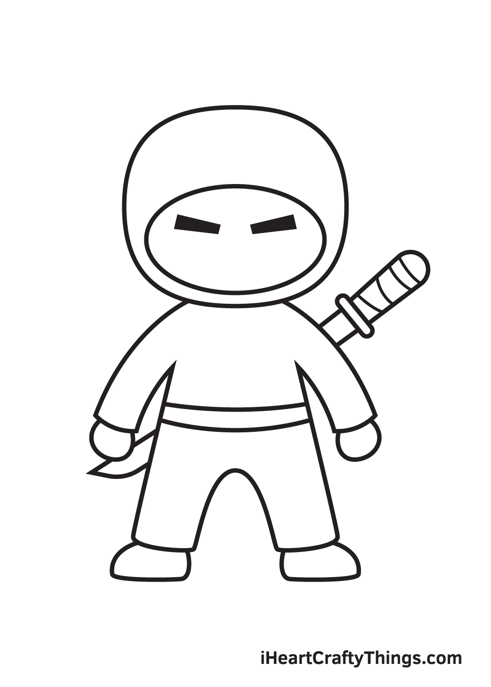 ninja drawing step 8