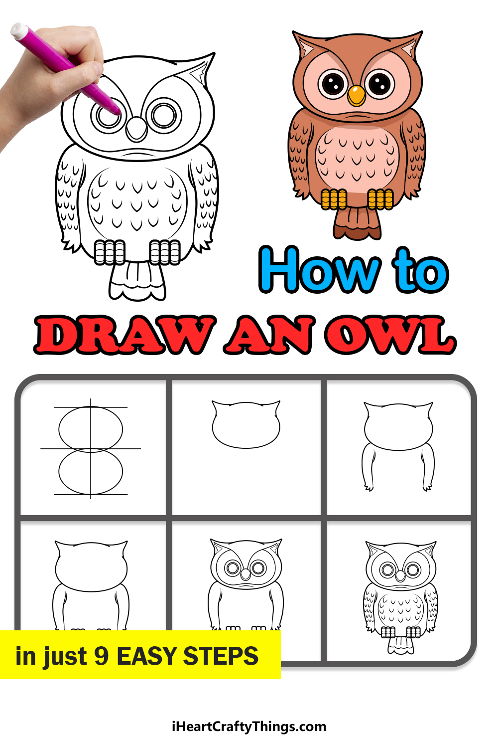 Simple Owl For Kids, Step by Step, Drawing Guide, by Owlartanssketches -  DragoArt