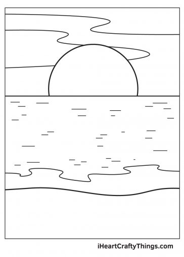 Ocean Drawing - How To Draw An Ocean Step By Step