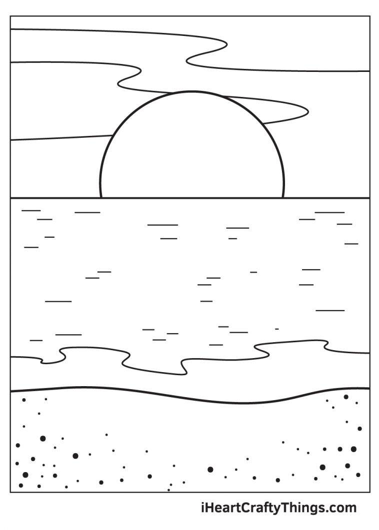 Ocean Drawing - How To Draw An Ocean Step By Step