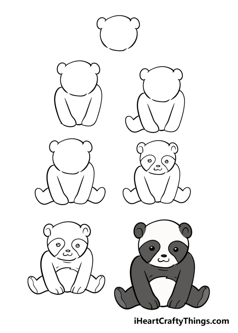 Panda Drawing How To Draw A Panda Step By Step