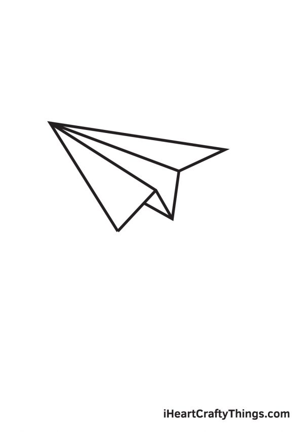 Paper Airplane Drawing - How To Draw A Paper Airplane Step By Step