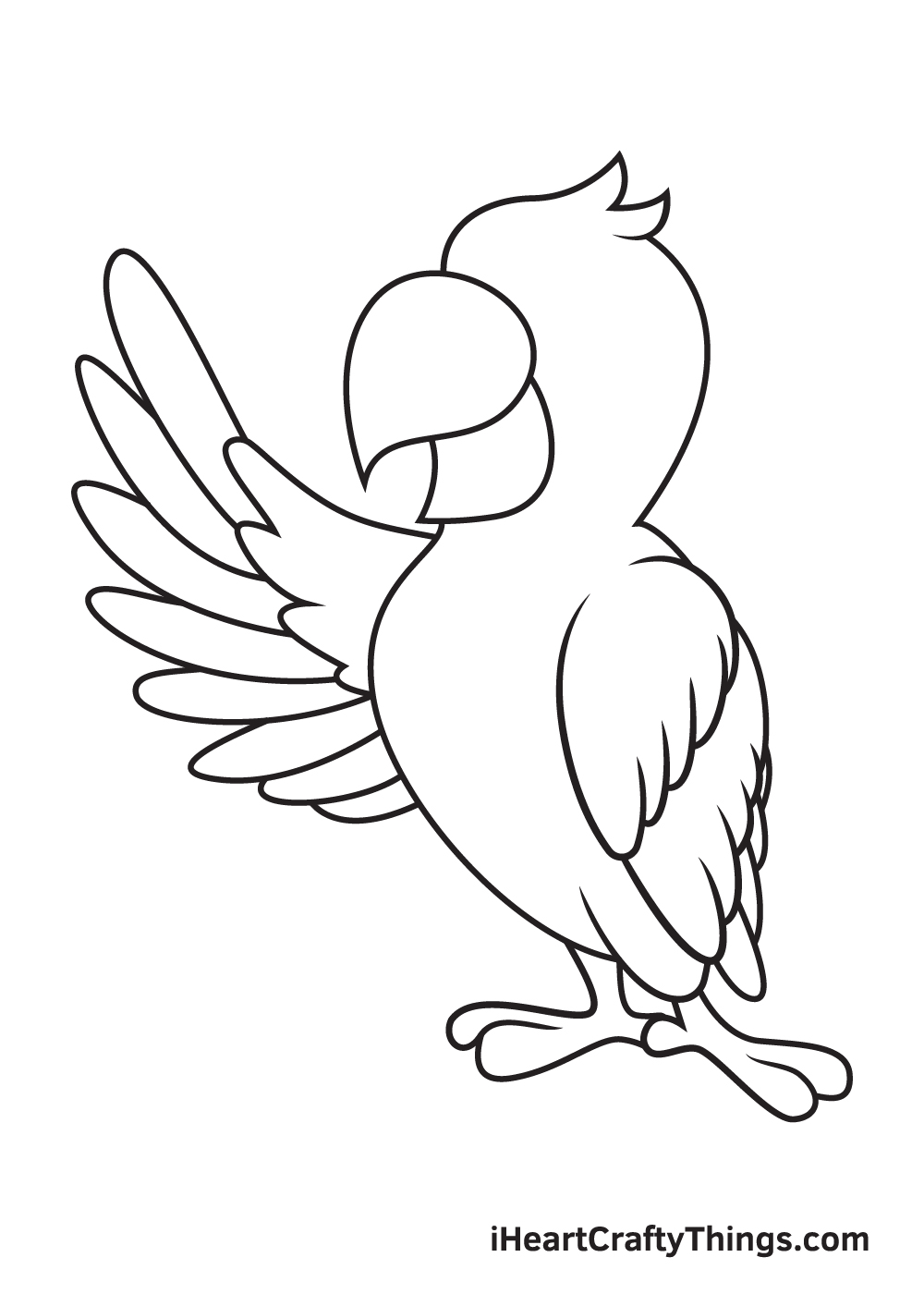 One line design parrot Royalty Free Vector Image