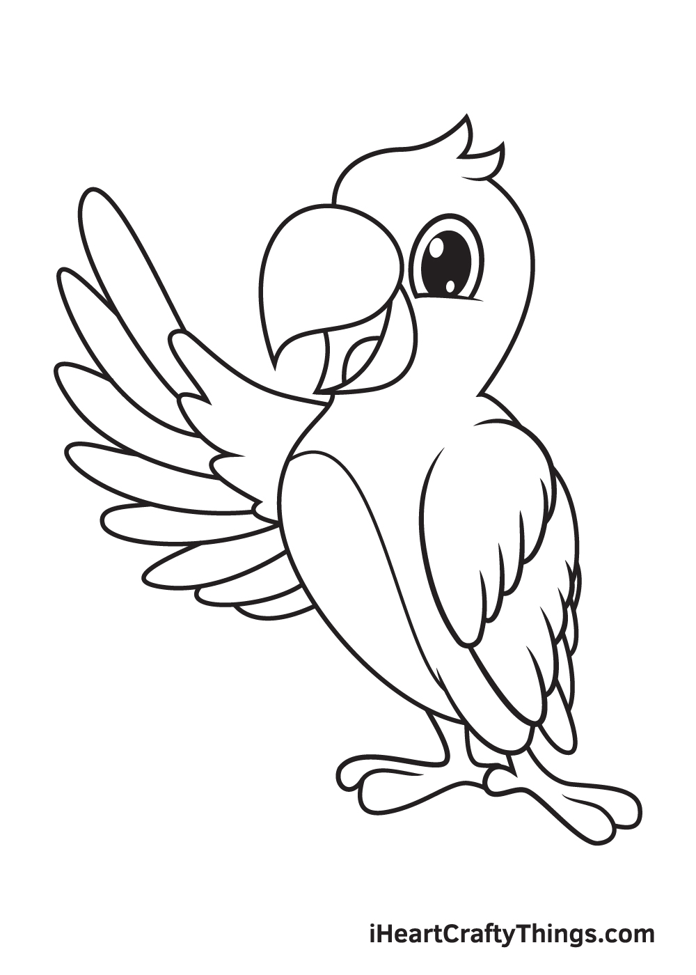 Parrot Line Drawing | Line Drawing | Parrot cartoon, Bird drawings, Animal  coloring pages