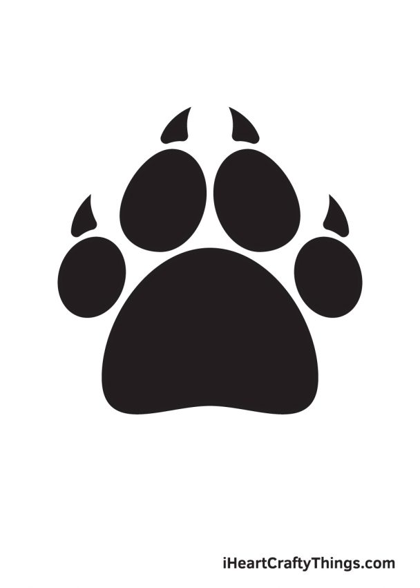 Paw Print Drawing - How To Draw A Paw Print Step By Step