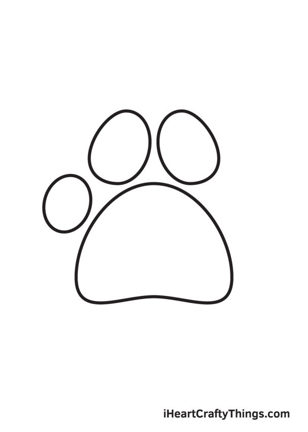 Paw Print Drawing - How To Draw A Paw Print Step By Step