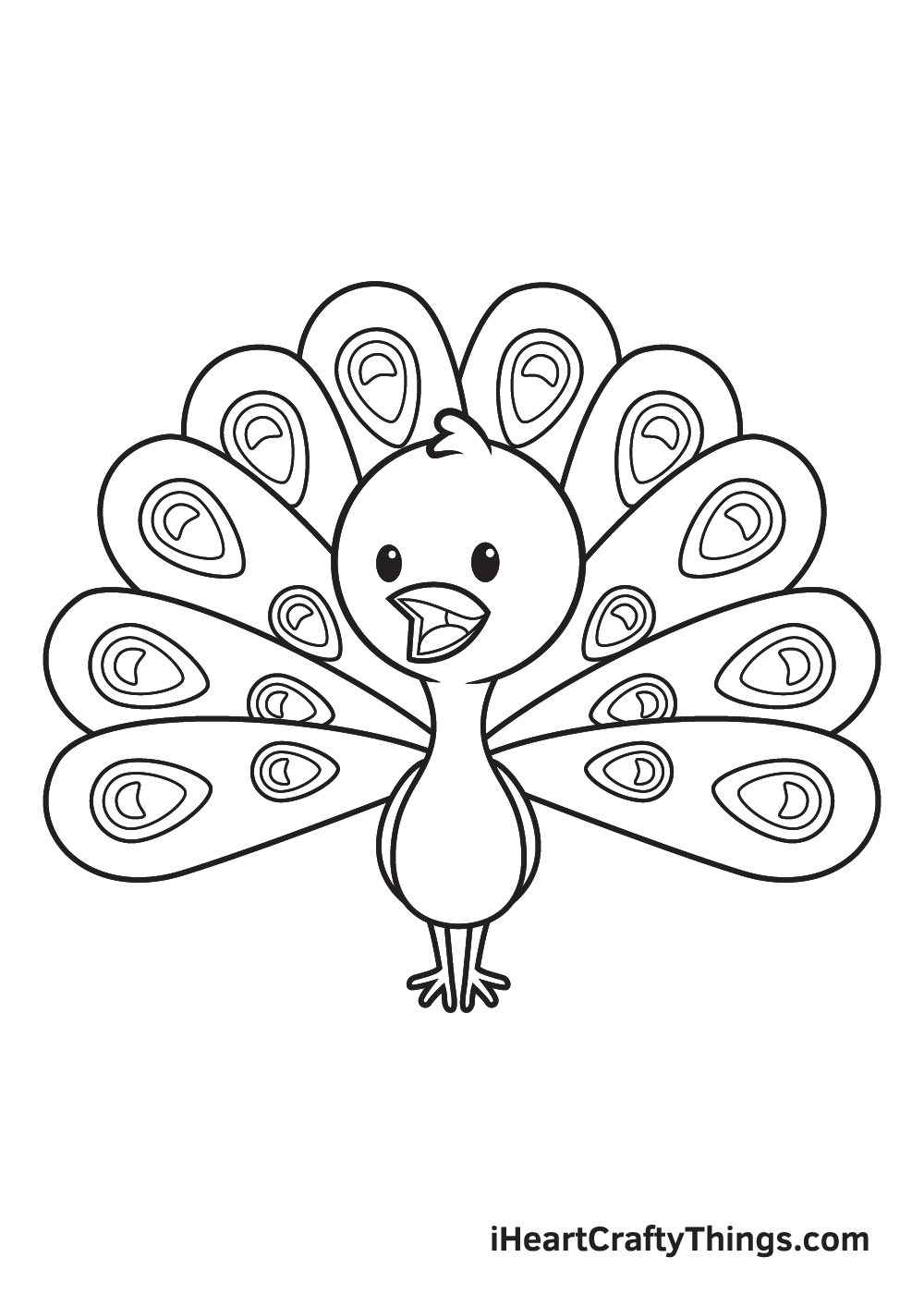 simple peacock line drawing - Clip Art Library
