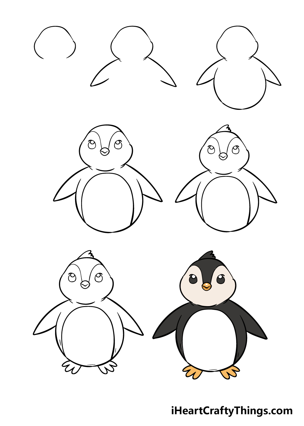 How to Draw a Penguin for Kids, Pencil Sketch for Beginners Step by Step