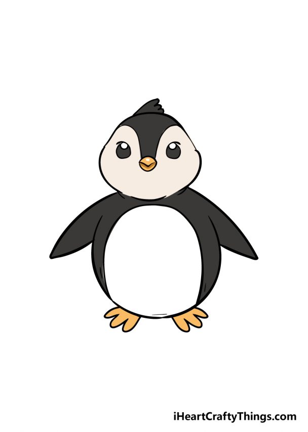 Penguin Drawing - How To Draw Penguin Step By Step