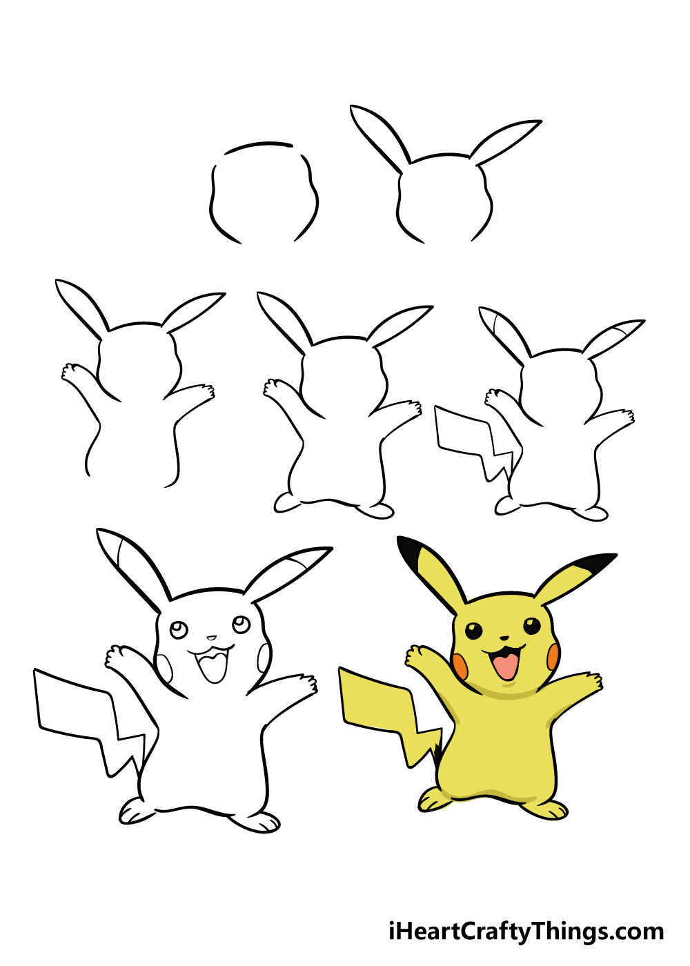 Hình ảnh đáng yêu vẽ pikachu đầy màu sắc