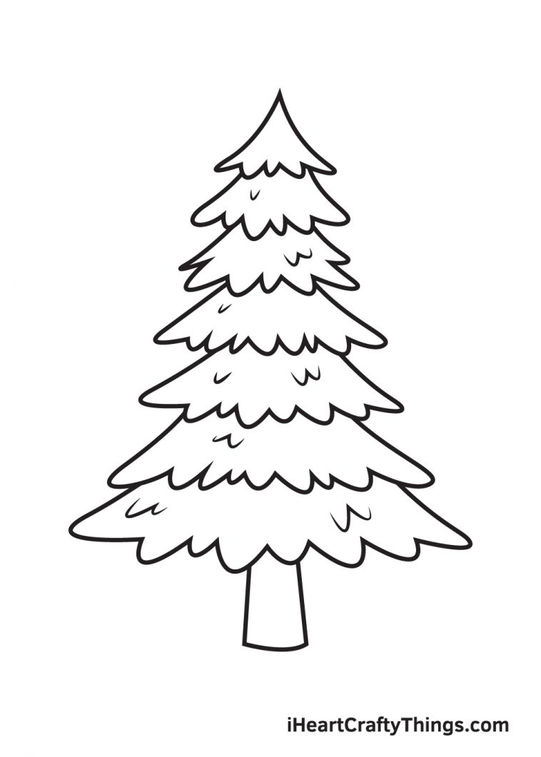 Pine Tree Drawing - How To Draw A Pine Tree Step By Step