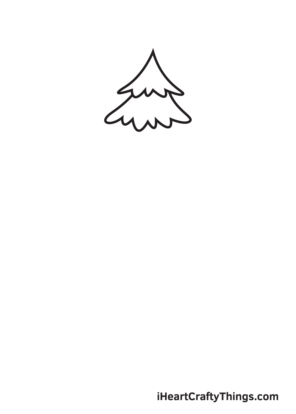 pine tree drawing step 2