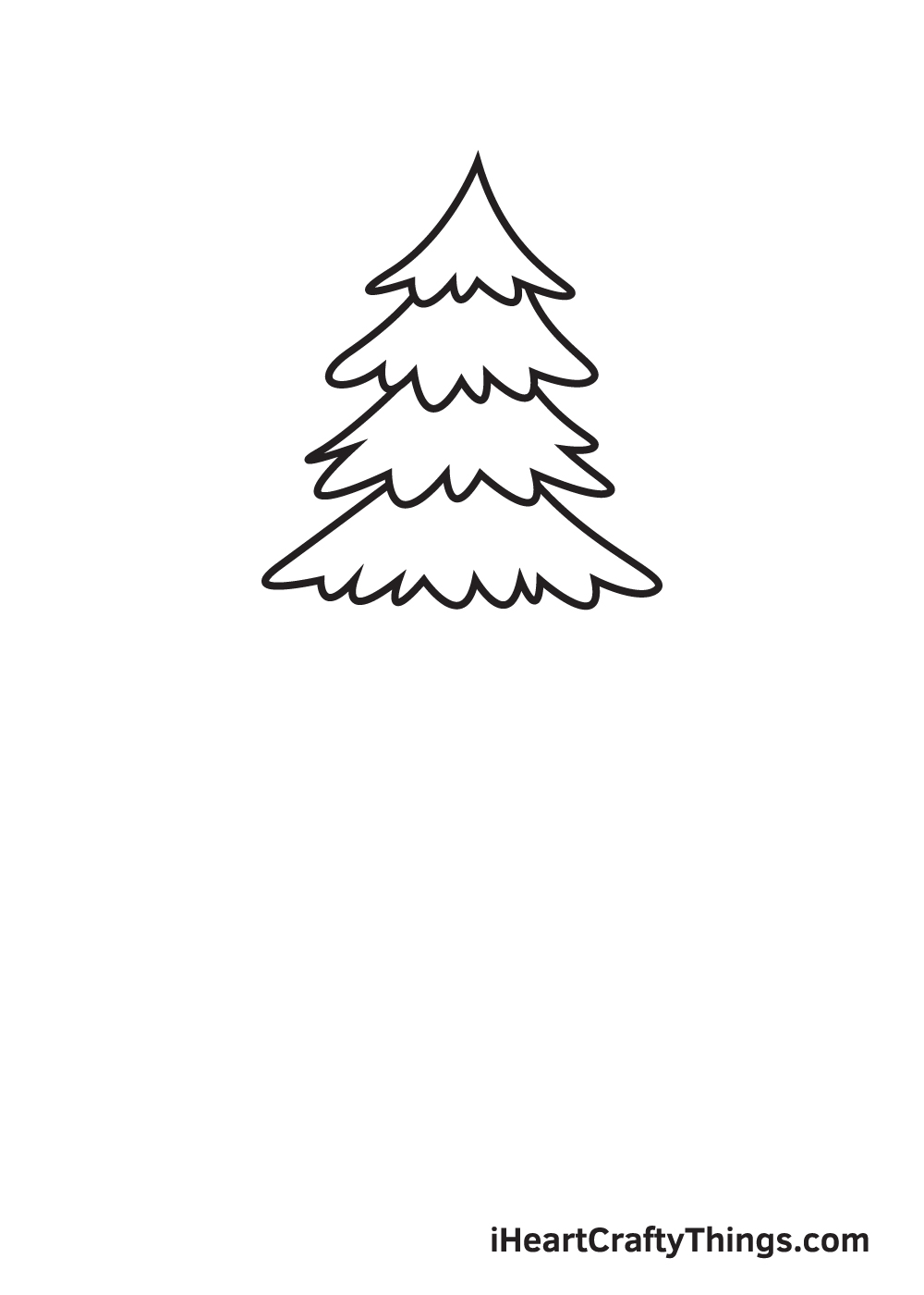 pine tree drawing step 4