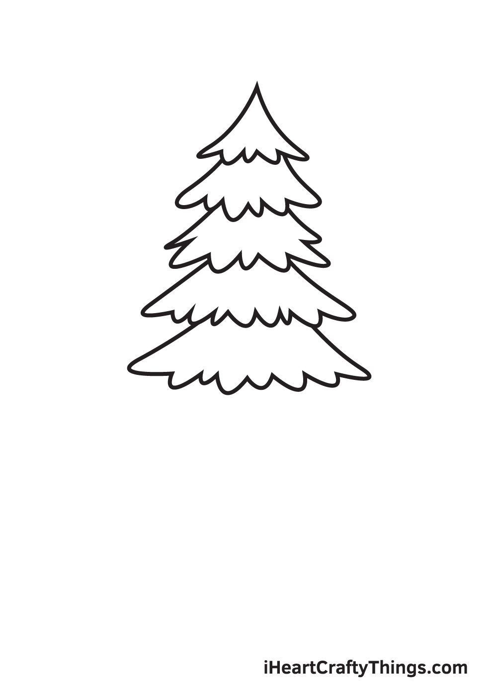 pine tree drawing step 5