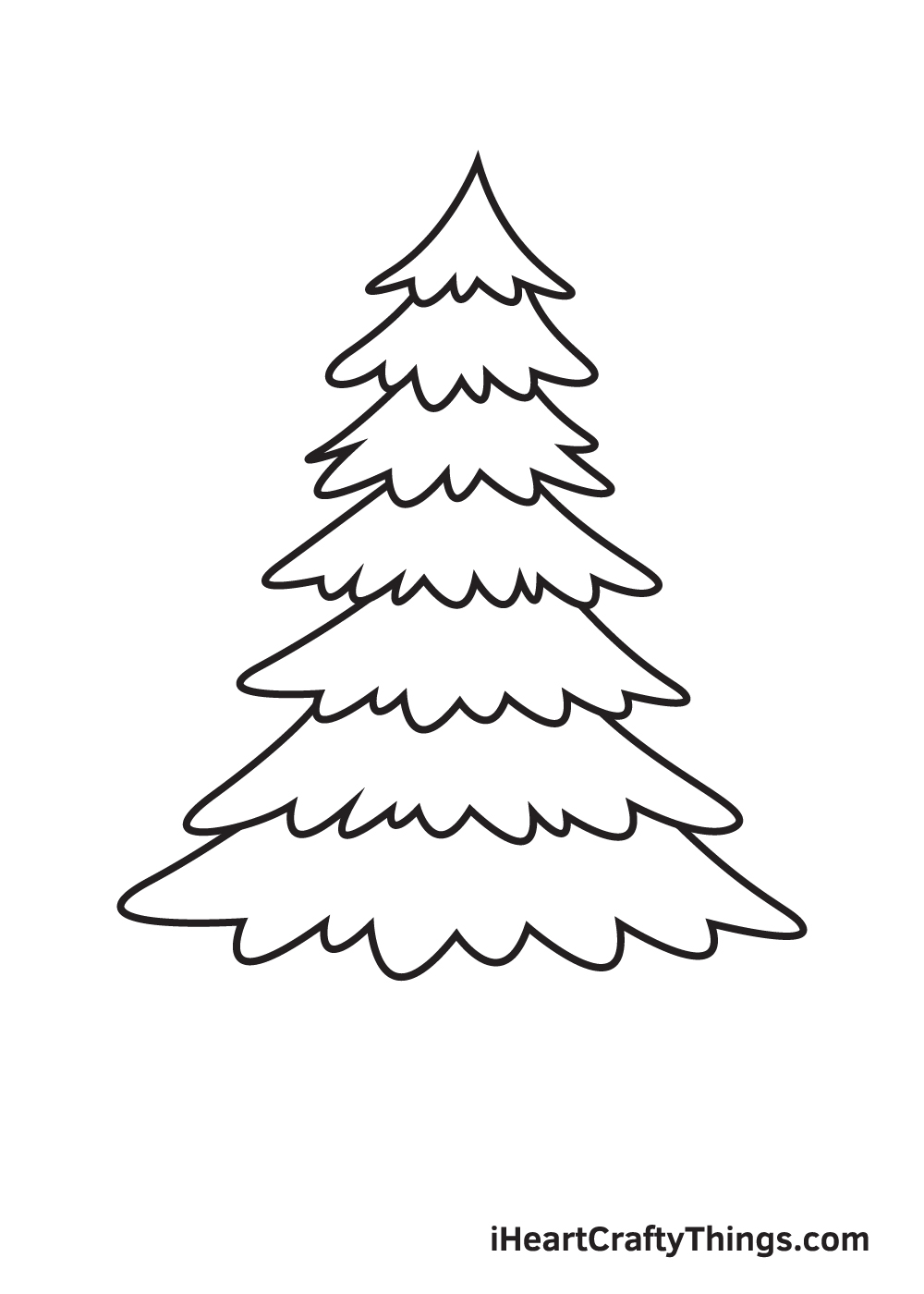 pine tree drawing step 7