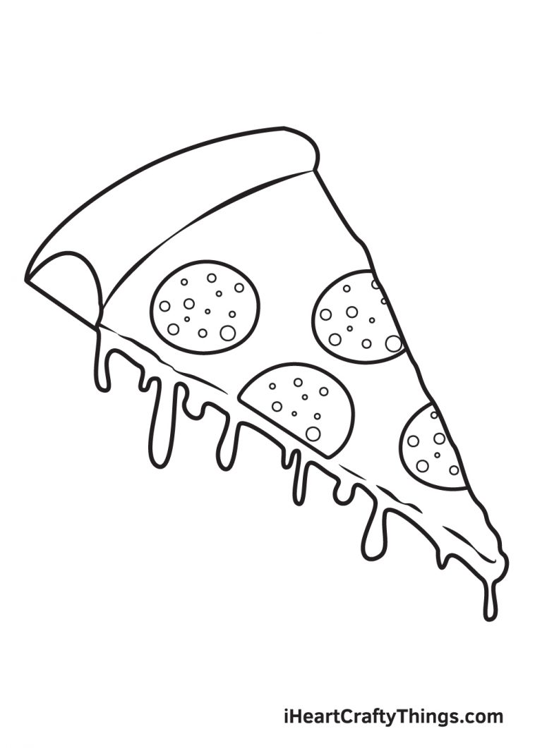 Pizza Drawing - How To Draw A Pizza Step By Step