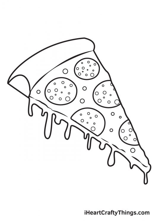 Pizza Drawing - How To Draw A Pizza Step By Step