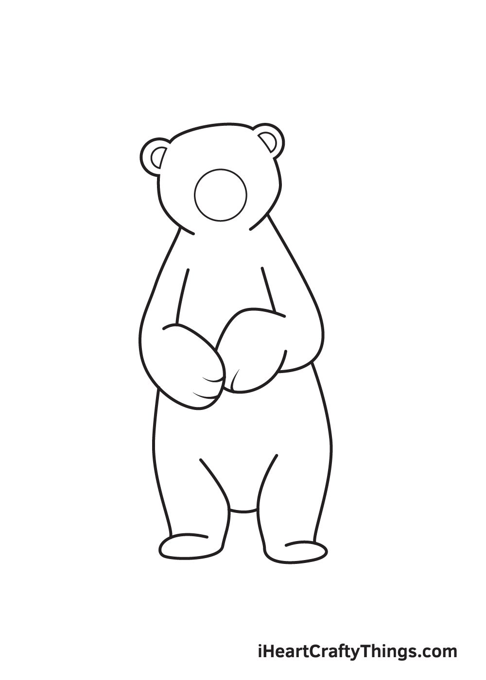 polar bear drawing step 7