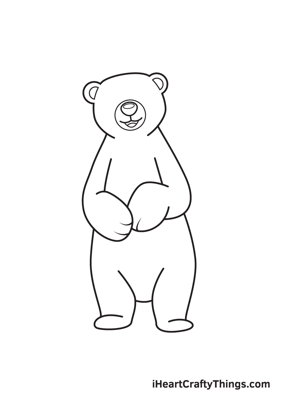 polar bear drawing step 8