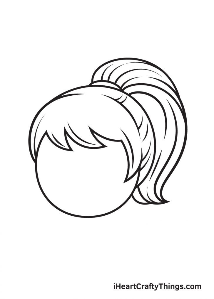 Ponytail Drawing - How To Draw A Ponytail Step By Step