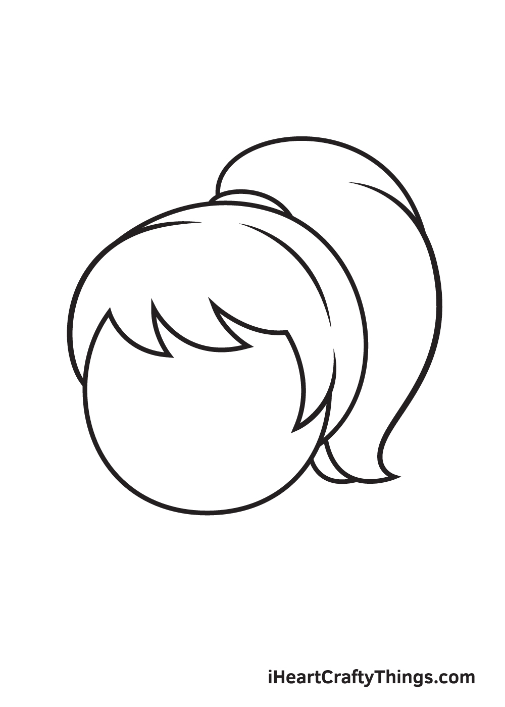 ponytail drawing step 7