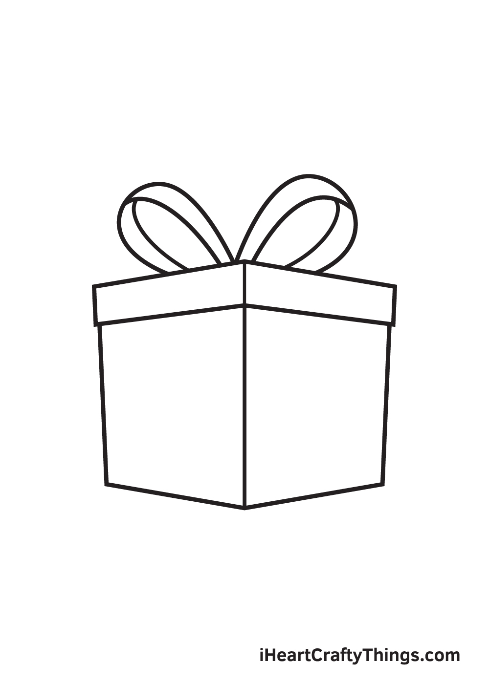 HOW TO DRAW A GIFT BOX EASY  CHRISTMAS DRAWING 