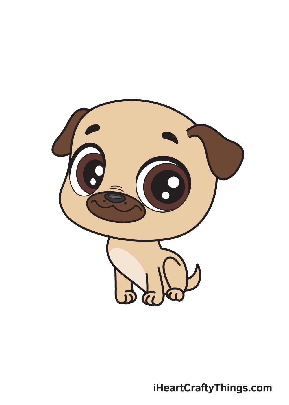 pug drawing 9 steps