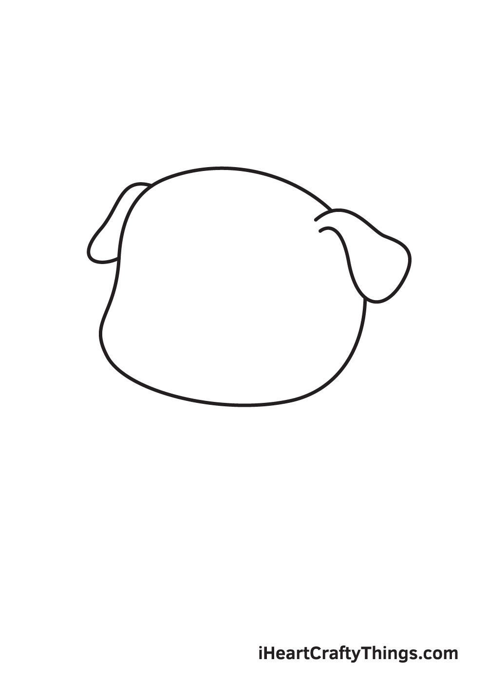 pug drawing step 2