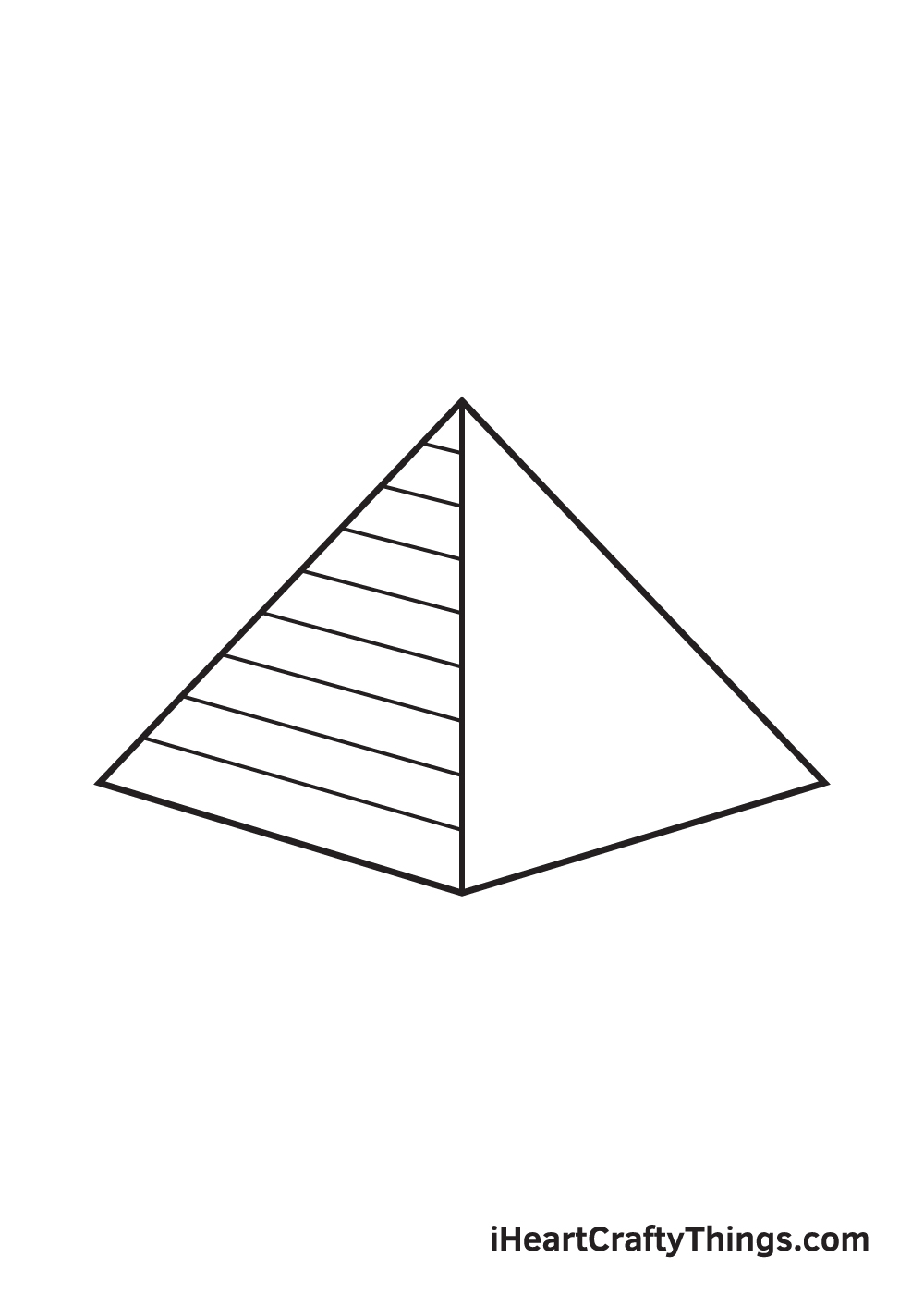 Pyramid DRAWING – STEP 6 - Hướng dẫn cách vẽ kim tự tháp đơn giản với 9 bước