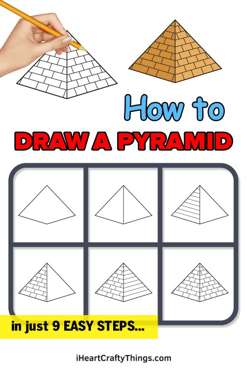 Pyramid Drawing - How To Draw A Pyramid Step By Step