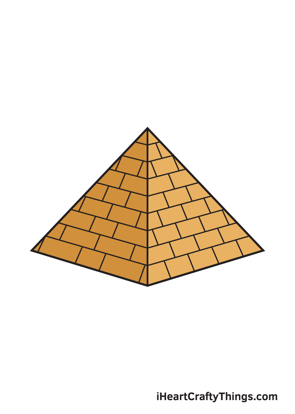 pyramid drawing 9 steps