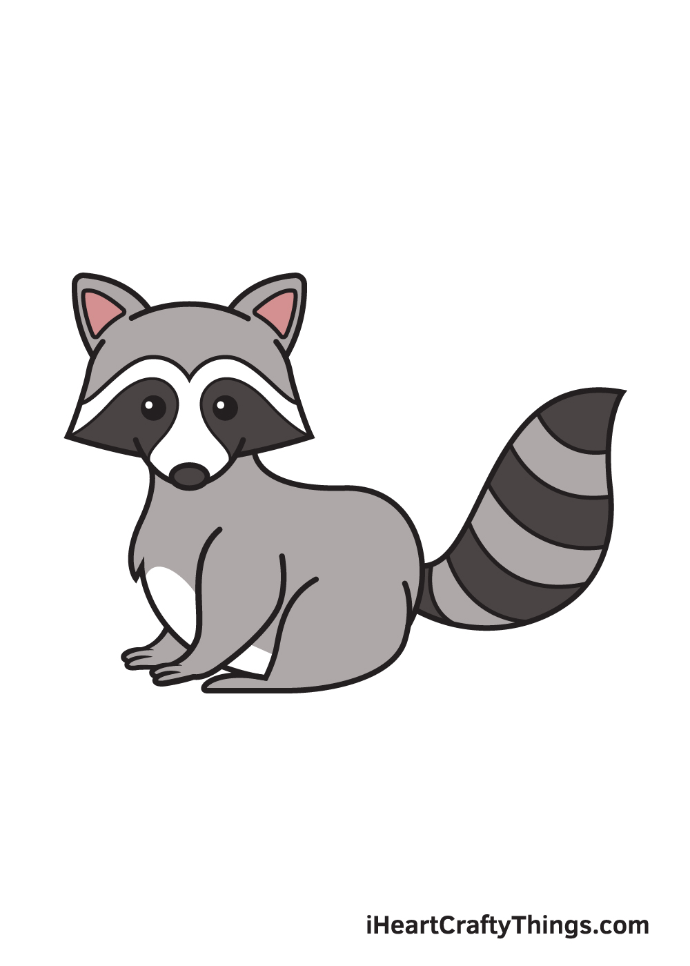 raccoon drawing 9 steps