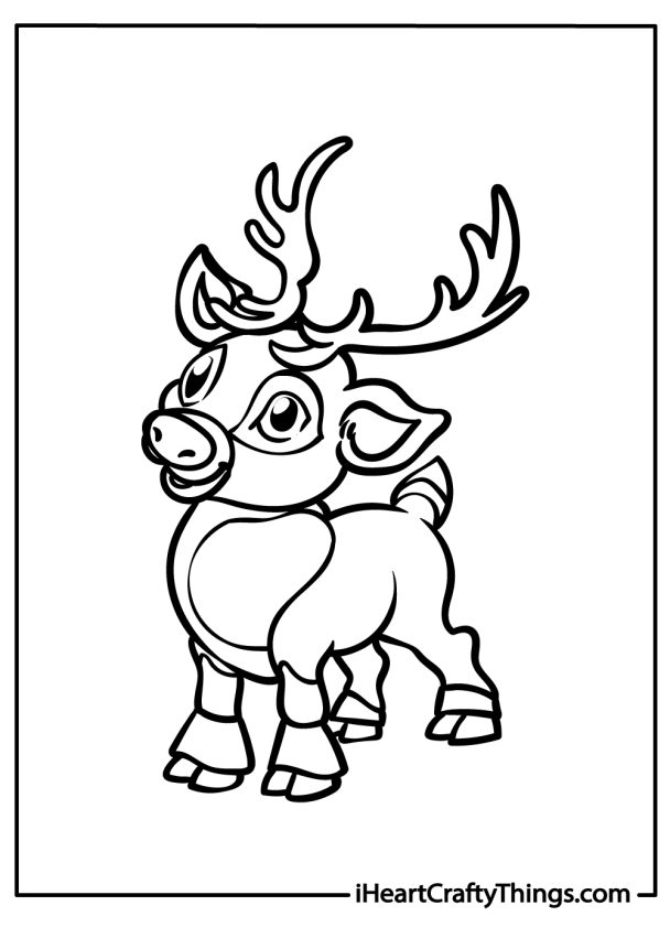 50 Christmas Reindeer Coloring Pages (100% Free Printables)