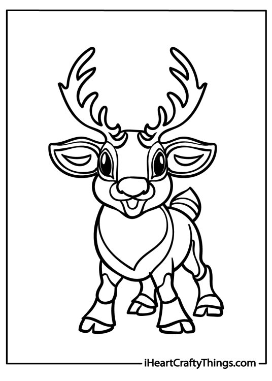 50 Christmas Reindeer Coloring Pages (100% Free Printables)