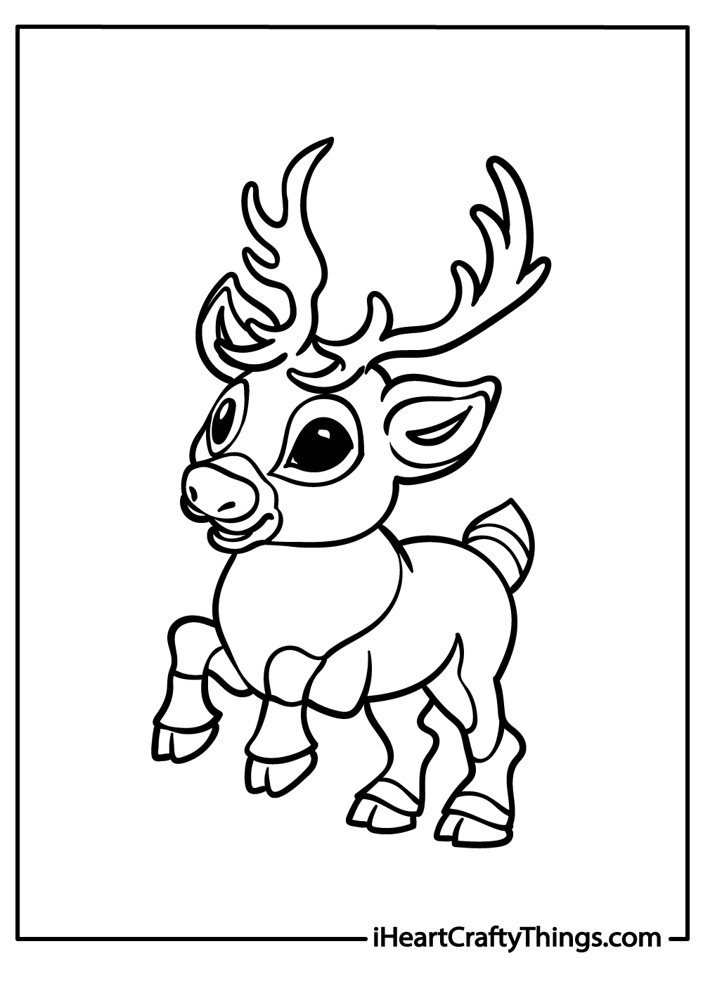 christmas reindeer coloring printable