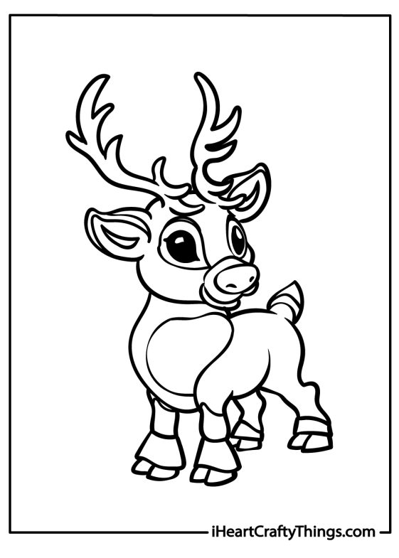 50 Christmas Reindeer Coloring Pages (100% Free Printables)