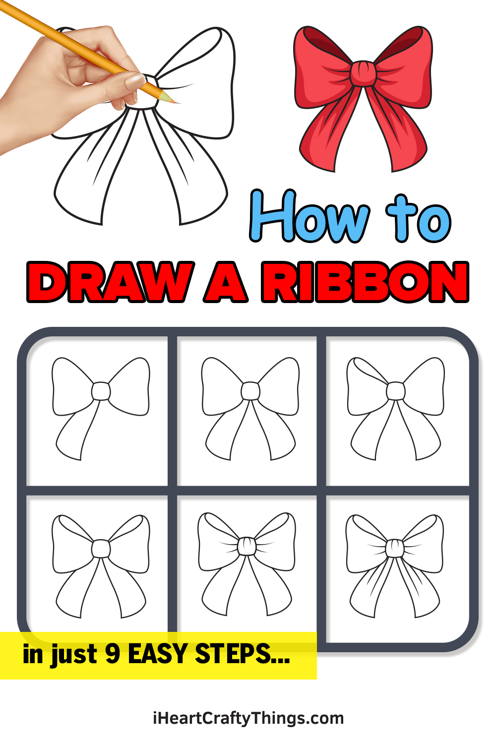 how to draw a ribbon in 9 easy steps