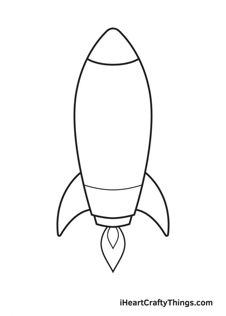 Rocket Drawing - How To Draw A Rocket Step By Step