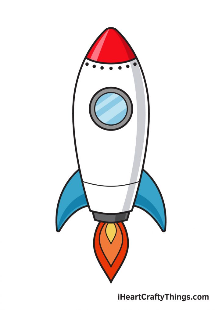 Rocket Drawing How To Draw A Rocket Step By Step